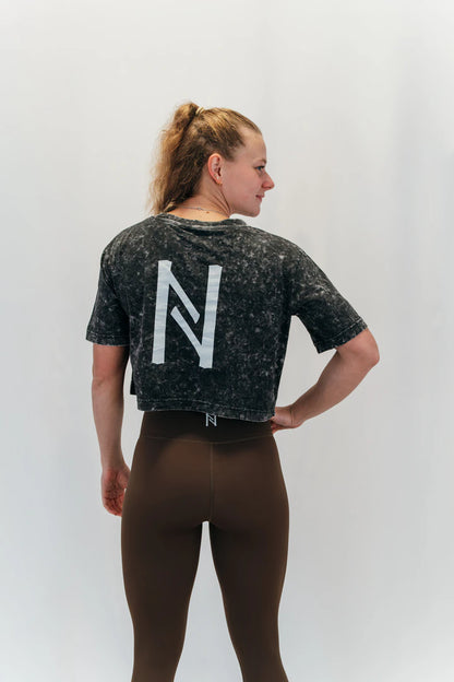 Crop Top Oversize Acid Wash Nott Clothing