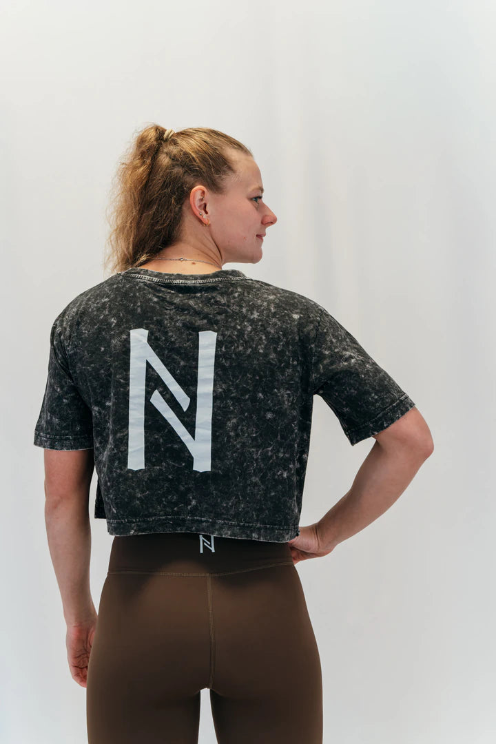 Crop Top Oversize Acid Wash Nott Clothing